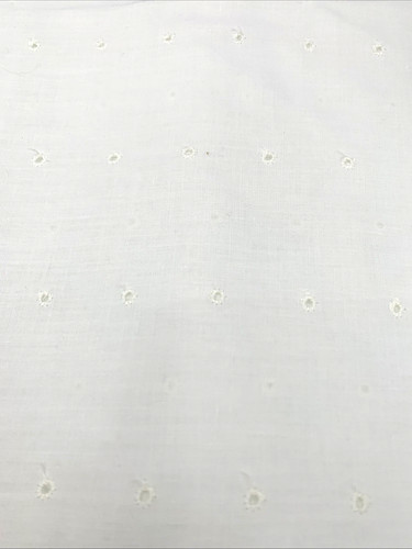 White eyelet pattern material - white,